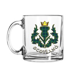 ScotsTee Shop Scottish Graham of Menteith Ancient Scotland Thislte Tartan Glass Mug
