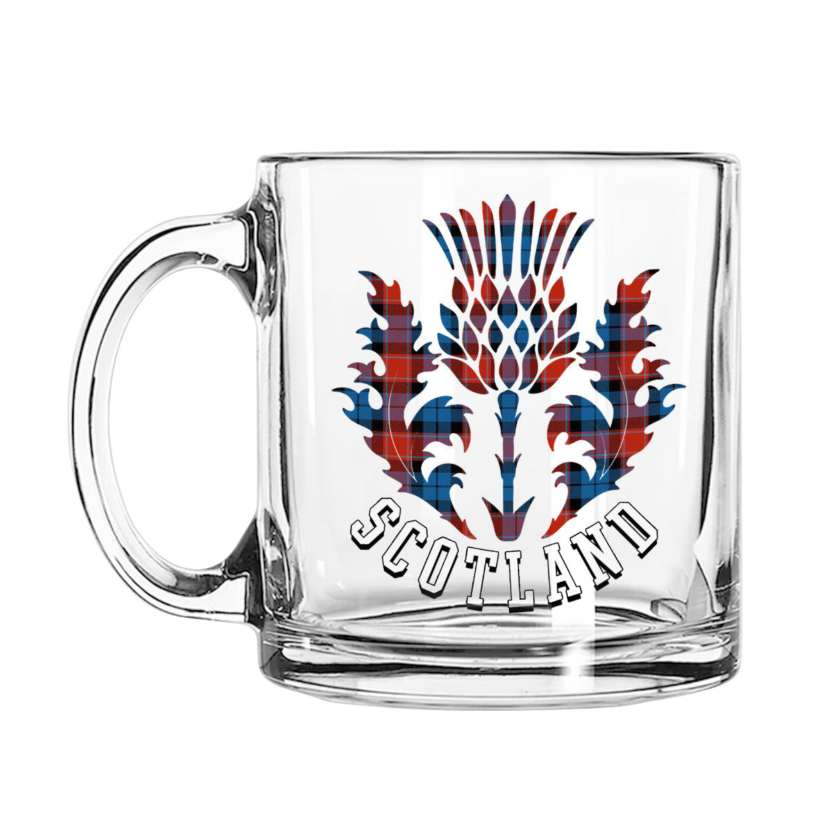 ScotsTee Shop Scottish Graham of Menteith Red Ancient Scotland Thislte Tartan Glass Mug