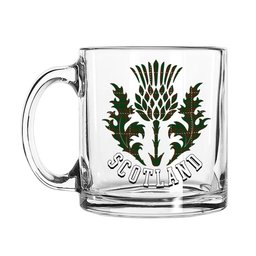 ScotsTee Shop Scottish MacKinnon Hunting 2 Scotland Thislte Tartan Glass Mug