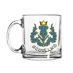 ScotsTee Shop Scottish MacIntyre Hunting Ancient Scotland Thislte Tartan Glass Mug
