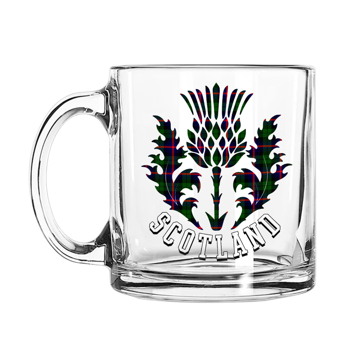 ScotsTee Shop Scottish Urquhart Modern Scotland Thislte Tartan Glass Mug