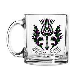 ScotsTee Shop Scottish Urquhart Modern Scotland Thislte Tartan Glass Mug