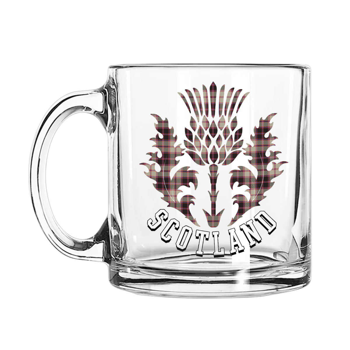 ScotsTee Shop Scottish McPherson Hunting Ancient Scotland Thislte Tartan Glass Mug