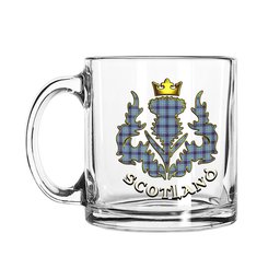 ScotsTee Shop Scottish Texas Bluebonnet Scotland Thislte Tartan Glass Mug