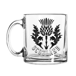 ScotsTee Shop Scottish Stewart Mourning 1880 Scotland Thislte Tartan Glass Mug