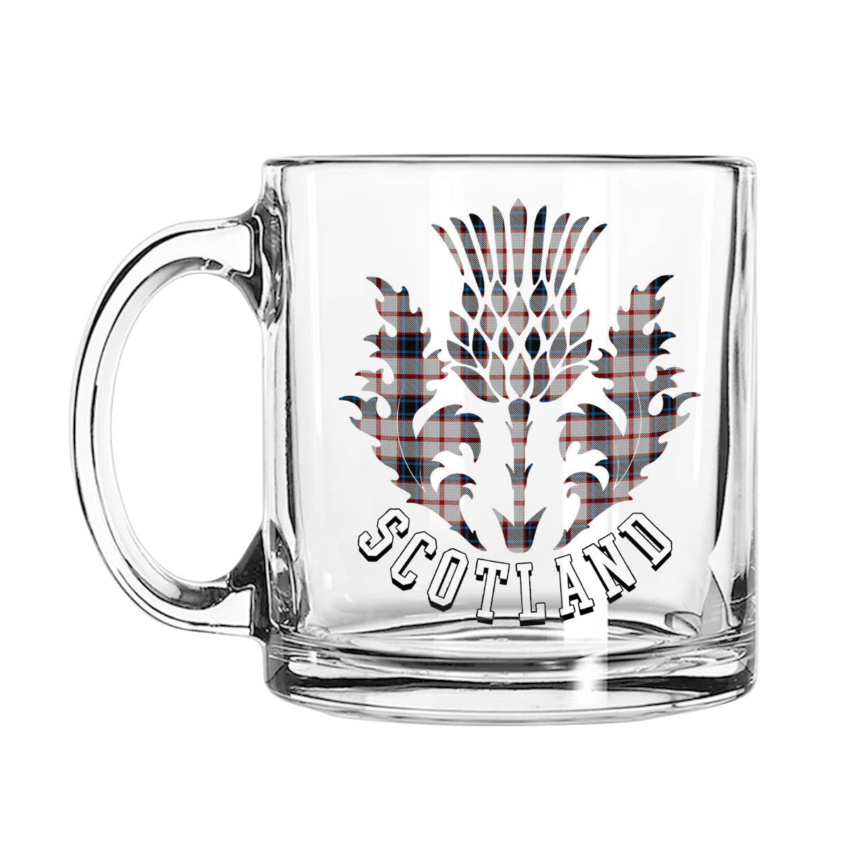 ScotsTee Shop Scottish Merrilees Dress Dance Scotland Thislte Tartan Glass Mug