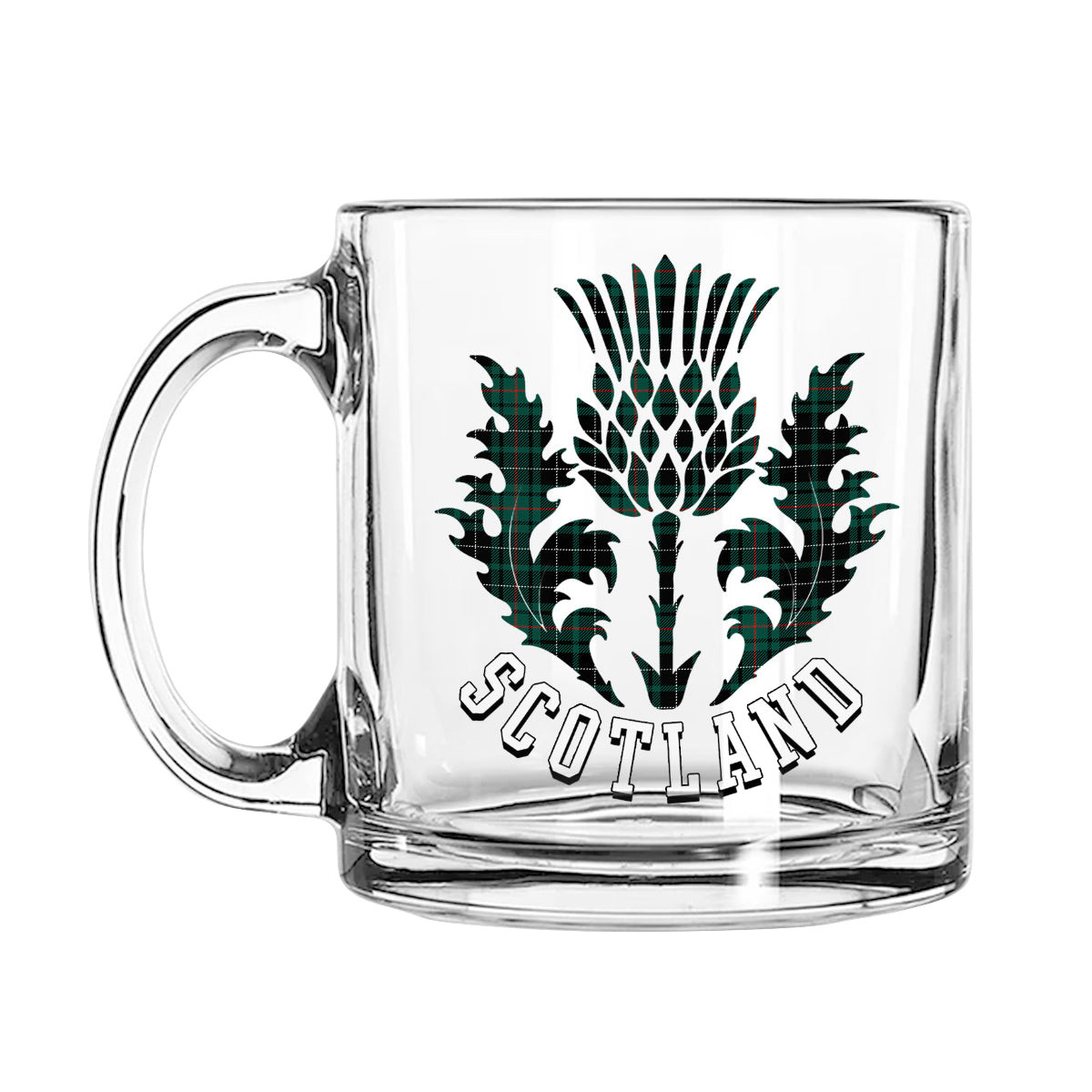 ScotsTee Shop Scottish MacAulay Hunting Modern Scotland Thislte Tartan Glass Mug