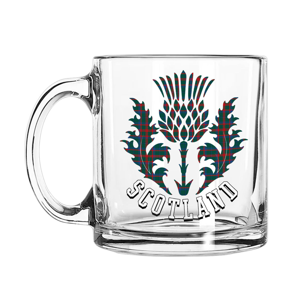 ScotsTee Shop Scottish Shaw of Tordarroch Hunting Modern Scotland Thislte Tartan Glass Mug