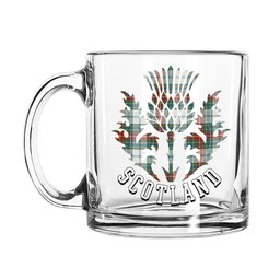 ScotsTee Shop Scottish MacBeth Dress Ancient Scotland Thislte Tartan Glass Mug
