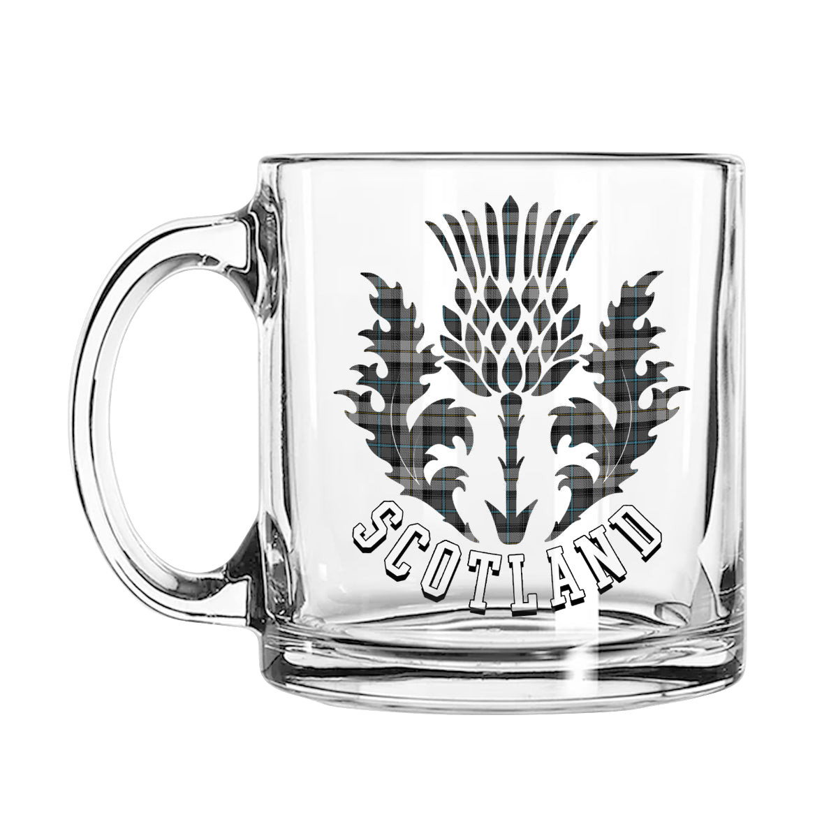 ScotsTee Shop Scottish McCandlish Dress Grey Scotland Thislte Tartan Glass Mug
