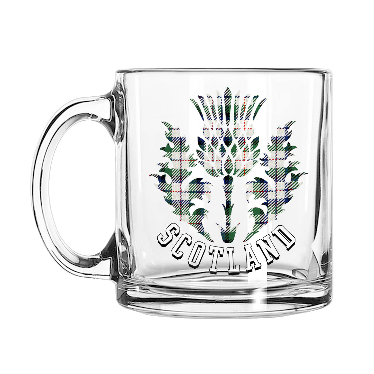 ScotsTee Shop Scottish McNaughton Dress Modern Scotland Thislte Tartan Glass Mug