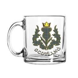 ScotsTee Shop Scottish McFarland Hunting Ancient Scotland Thislte Tartan Glass Mug