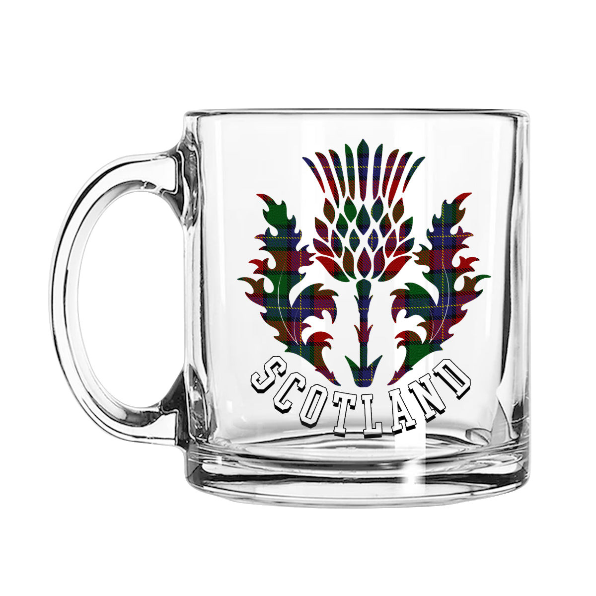 ScotsTee Shop Scottish Kilgour Scotland Thislte Tartan Glass Mug