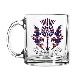 ScotsTee Shop Scottish Laing of Archiestown Scotland Thislte Tartan Glass Mug
