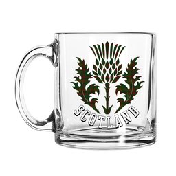 ScotsTee Shop Scottish MacCracken Hunting Scotland Thislte Tartan Glass Mug