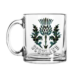 ScotsTee Shop Scottish Michaluk Scotland Thislte Tartan Glass Mug