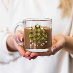 ScotsTee Shop Scottish MacLeod of Lewis Modern Scotland Thislte Tartan Glass Mug