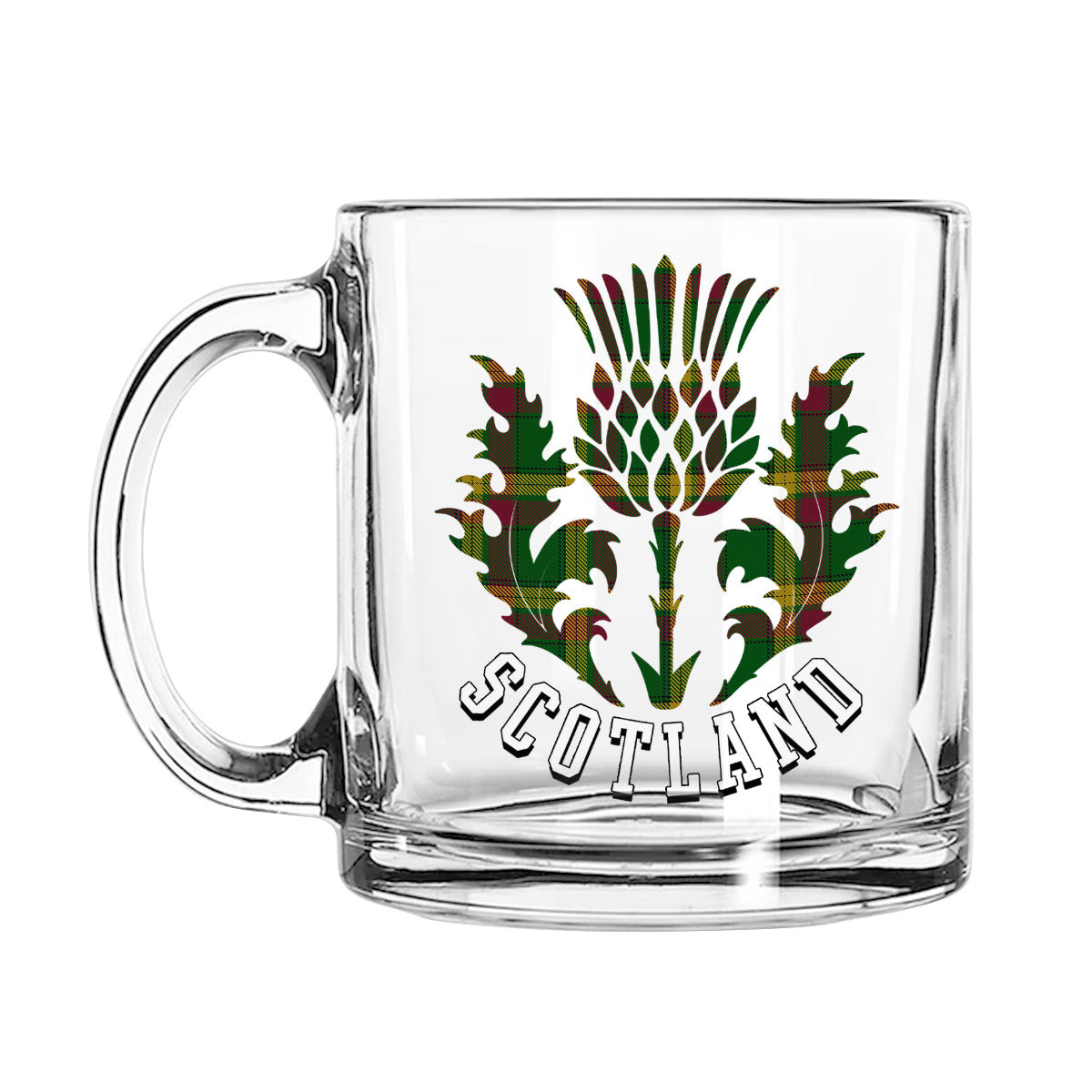 ScotsTee Shop Scottish MacMillan Anc Clans Originaux Scotland Thislte Tartan Glass Mug