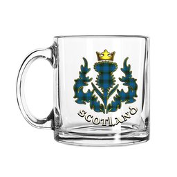 ScotsTee Shop Scottish Murray of Elibank Ancient Scotland Thislte Tartan Glass Mug