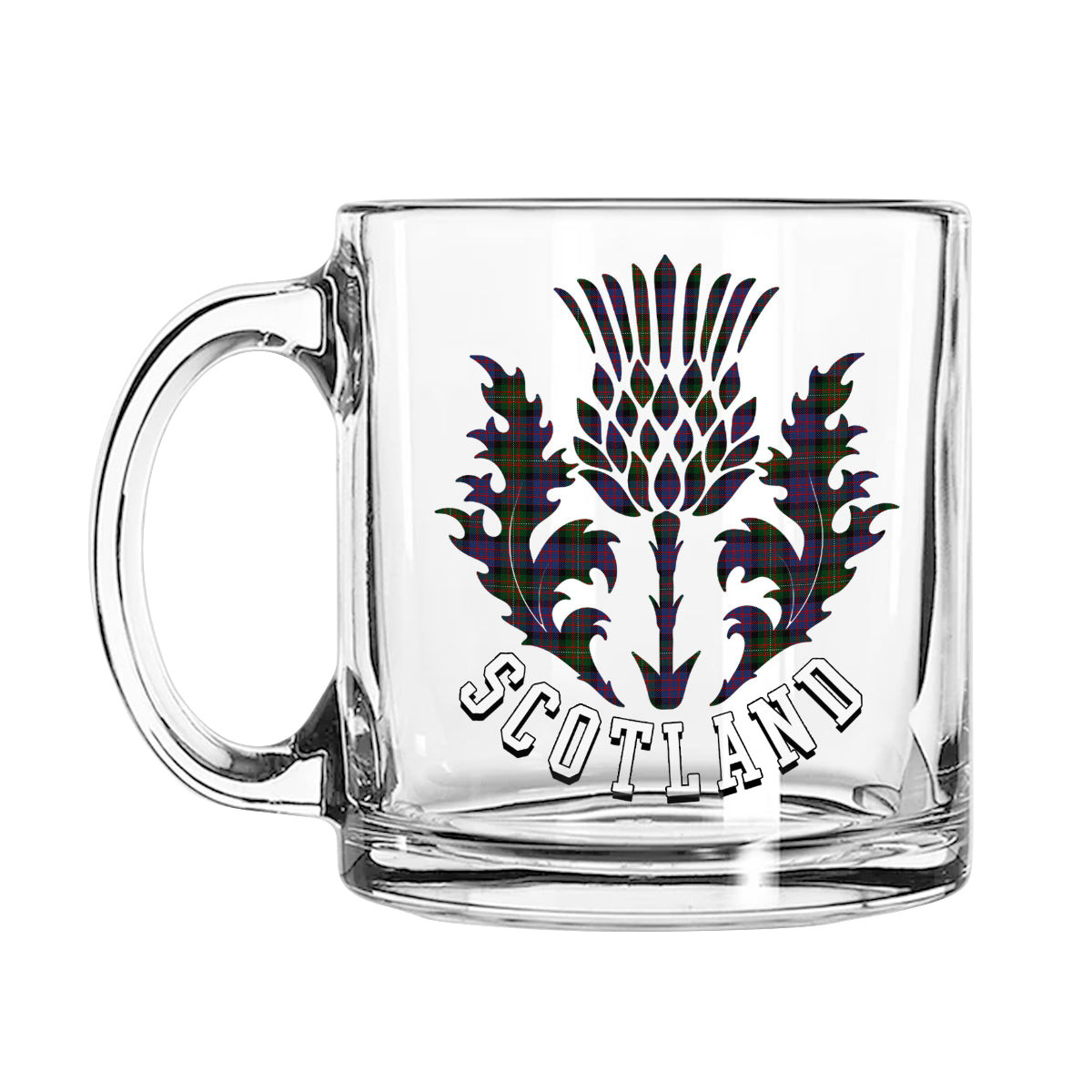 ScotsTee Shop Scottish McDonell of Glengarry Scotland Thislte Tartan Glass Mug