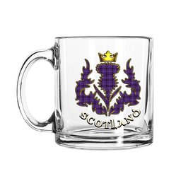 ScotsTee Shop Scottish Learmonth Family Herts Scotland Thislte Tartan Glass Mug