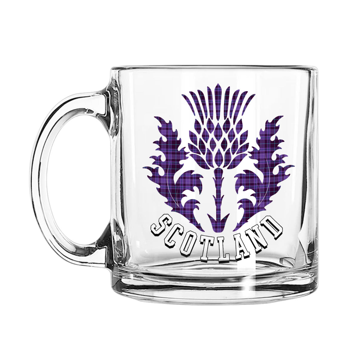 ScotsTee Shop Scottish Learmonth Family Herts Scotland Thislte Tartan Glass Mug
