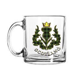 ScotsTee Shop Scottish McIvor Hunting Scotland Thislte Tartan Glass Mug