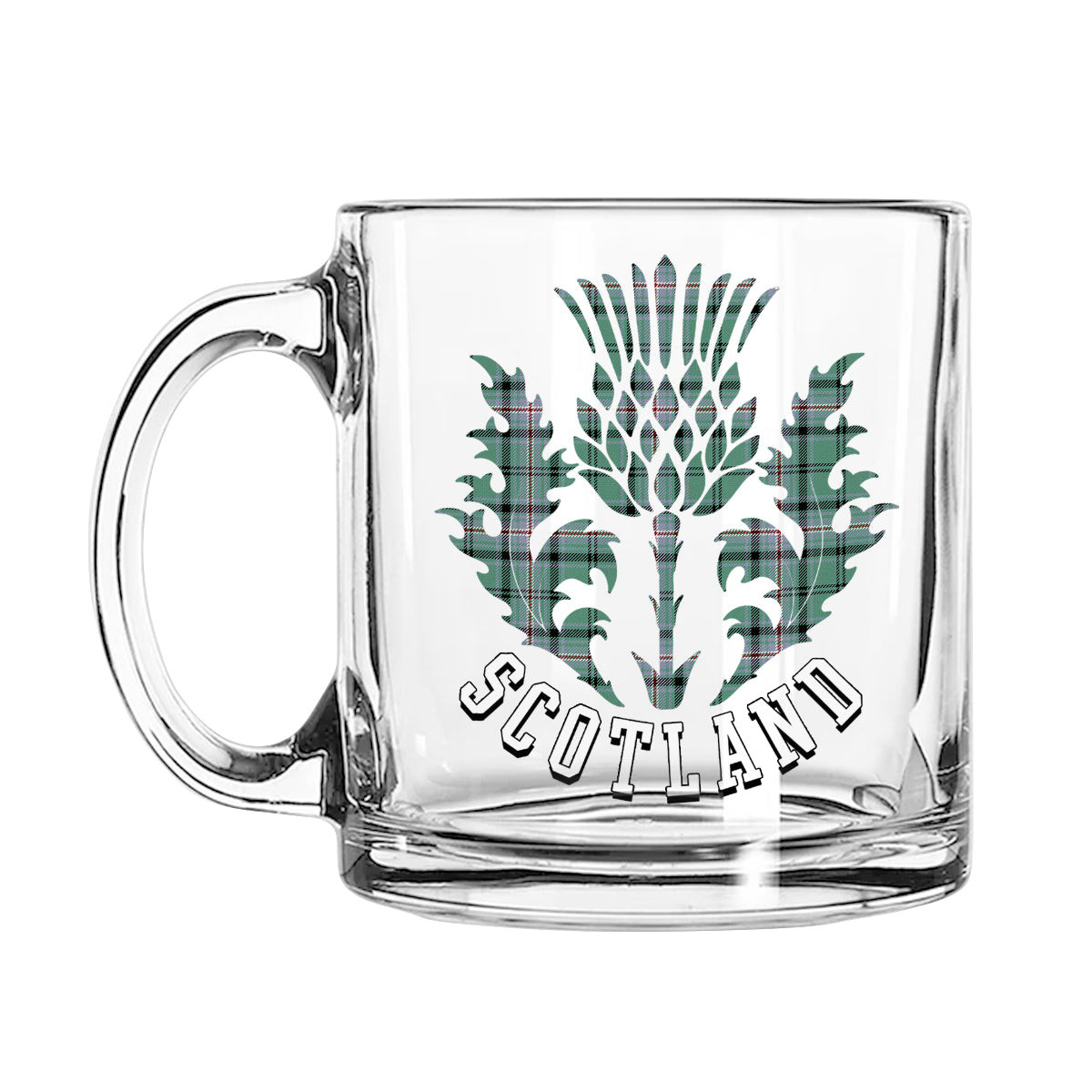 ScotsTee Shop Scottish Kelly of Sleat Hunting Ancient Scotland Thislte Tartan Glass Mug