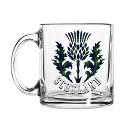 ScotsTee Shop Scottish Johnston of Caskieben Modern Scotland Thislte Tartan Glass Mug