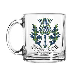 ScotsTee Shop Scottish McNeil of Barra Ancient Scotland Thislte Tartan Glass Mug