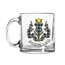 ScotsTee Shop Scottish MacLeod Of Californian Modern Scotland Thislte Tartan Glass Mug