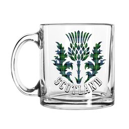 ScotsTee Shop Scottish Sinclair of Ulster Ancient Scotland Thislte Tartan Glass Mug