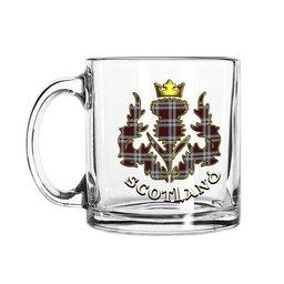 ScotsTee Shop Scottish McCulloch Dress Scotland Thislte Tartan Glass Mug