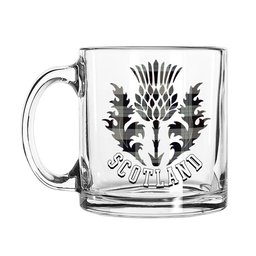 ScotsTee Shop Scottish Kinnieson Scotland Thislte Tartan Glass Mug