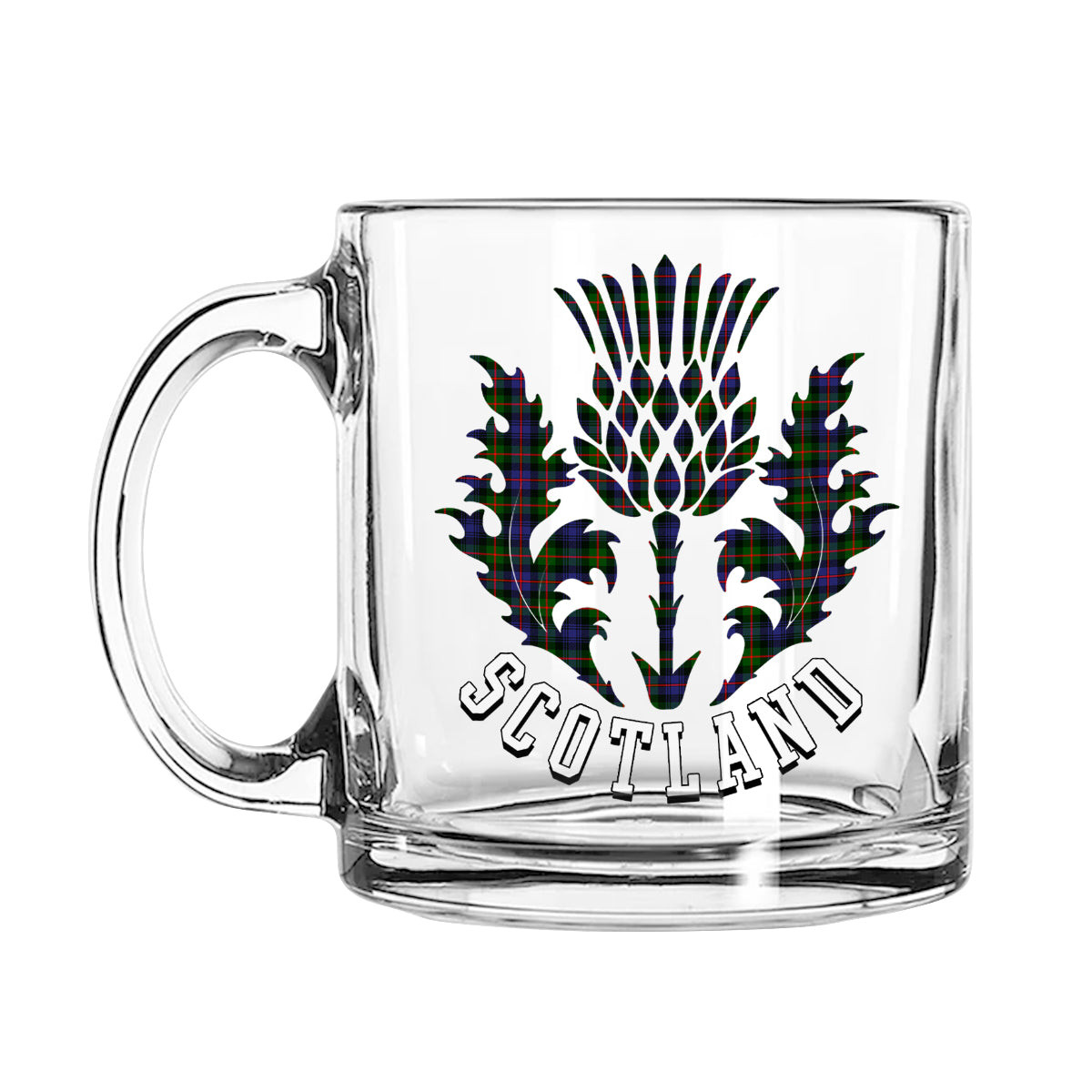 ScotsTee Shop Scottish Murray of Atholl Modern Scotland Thislte Tartan Glass Mug