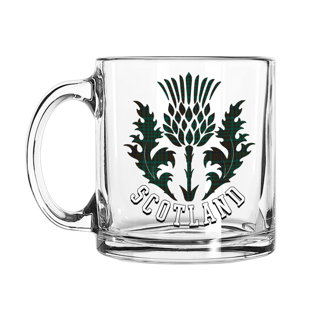 ScotsTee Shop Scottish McGillivray Hunting Modern Scotland Thislte Tartan Glass Mug