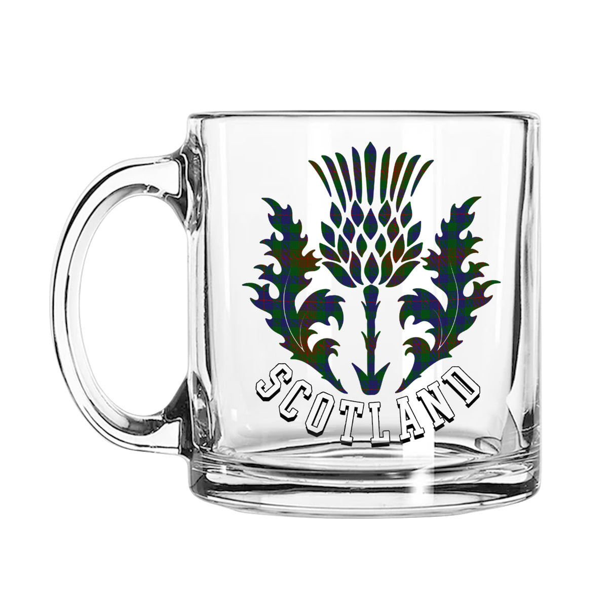 ScotsTee Shop Scottish Tennant Yules Scotland Thislte Tartan Glass Mug