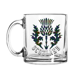 ScotsTee Shop Scottish Tennant Yules Scotland Thislte Tartan Glass Mug