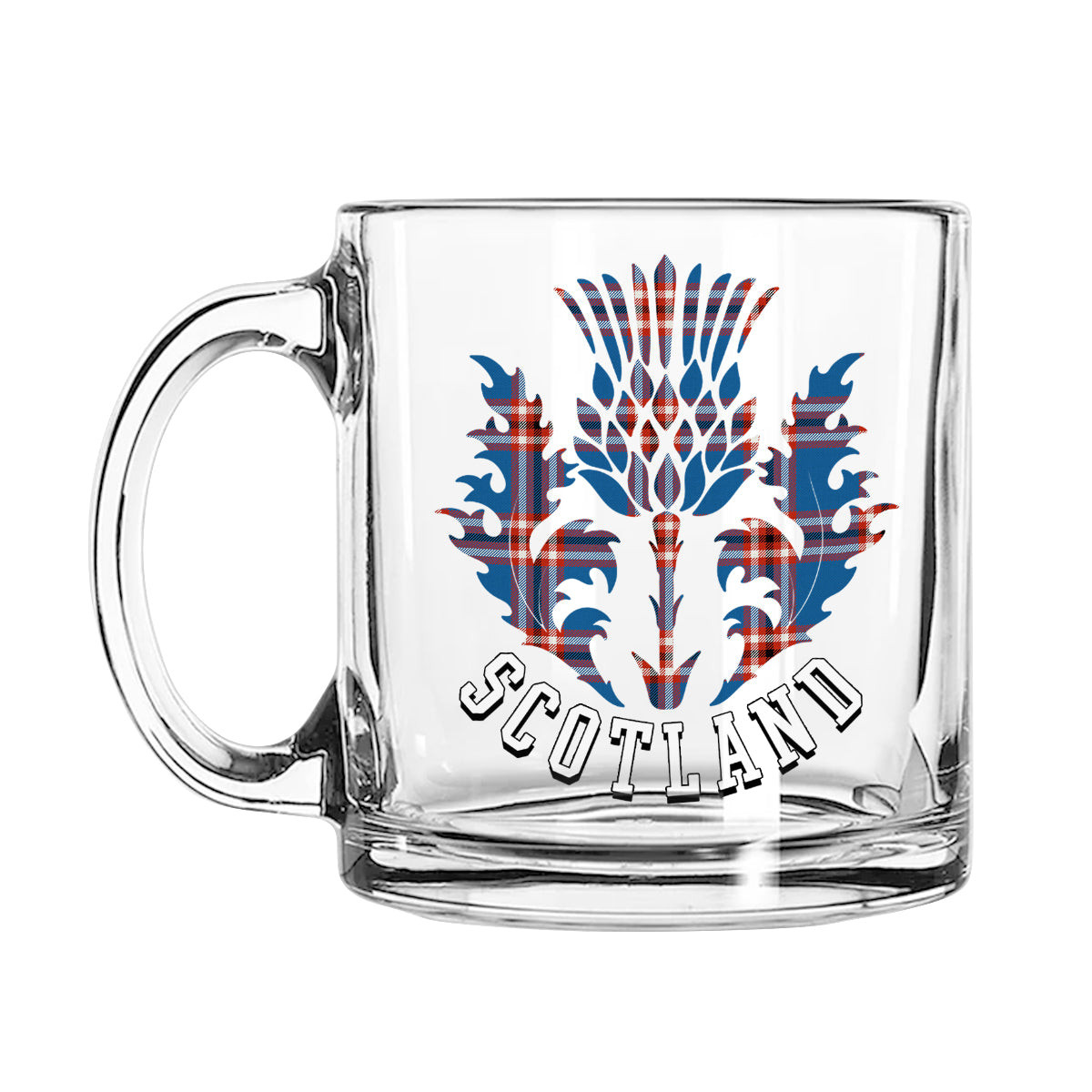 ScotsTee Shop Scottish Laing of Archiestown Ancient Scotland Thislte Tartan Glass Mug