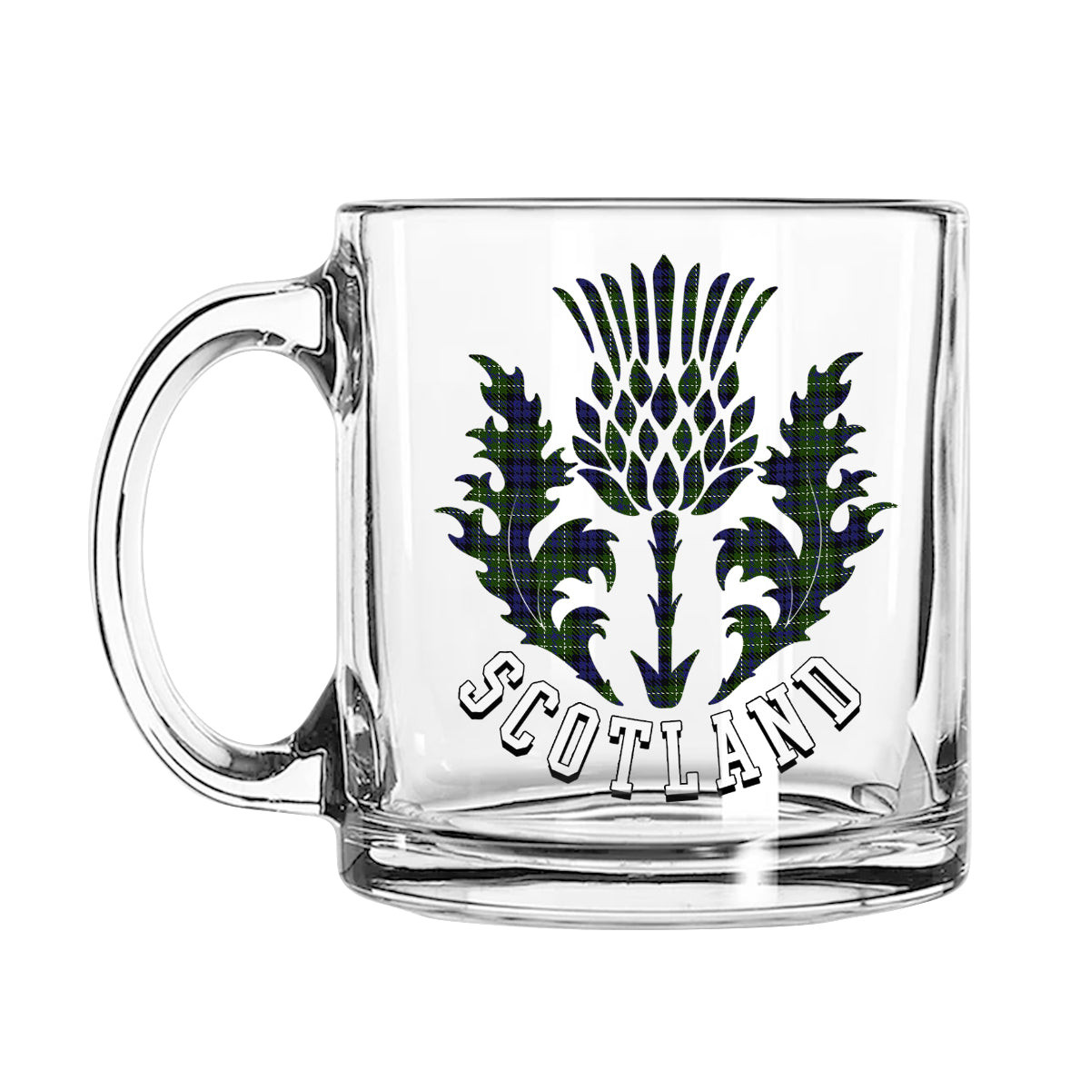 ScotsTee Shop Scottish MacNeil of Colonsay Scotland Thislte Tartan Glass Mug