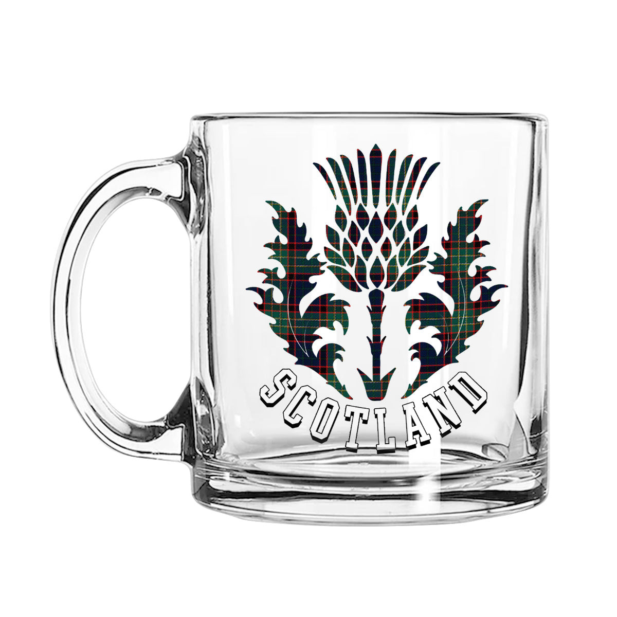 ScotsTee Shop Scottish MacNeacail Hunting Modern Scotland Thislte Tartan Glass Mug