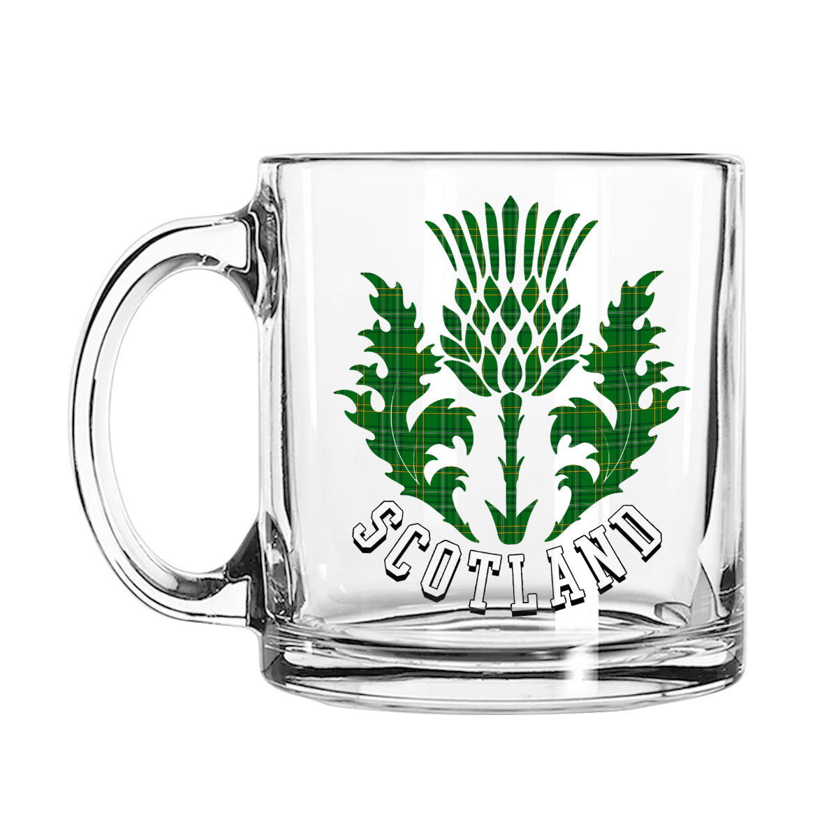 ScotsTee Shop Scottish Wexford County SC Scotland Thislte Tartan Glass Mug