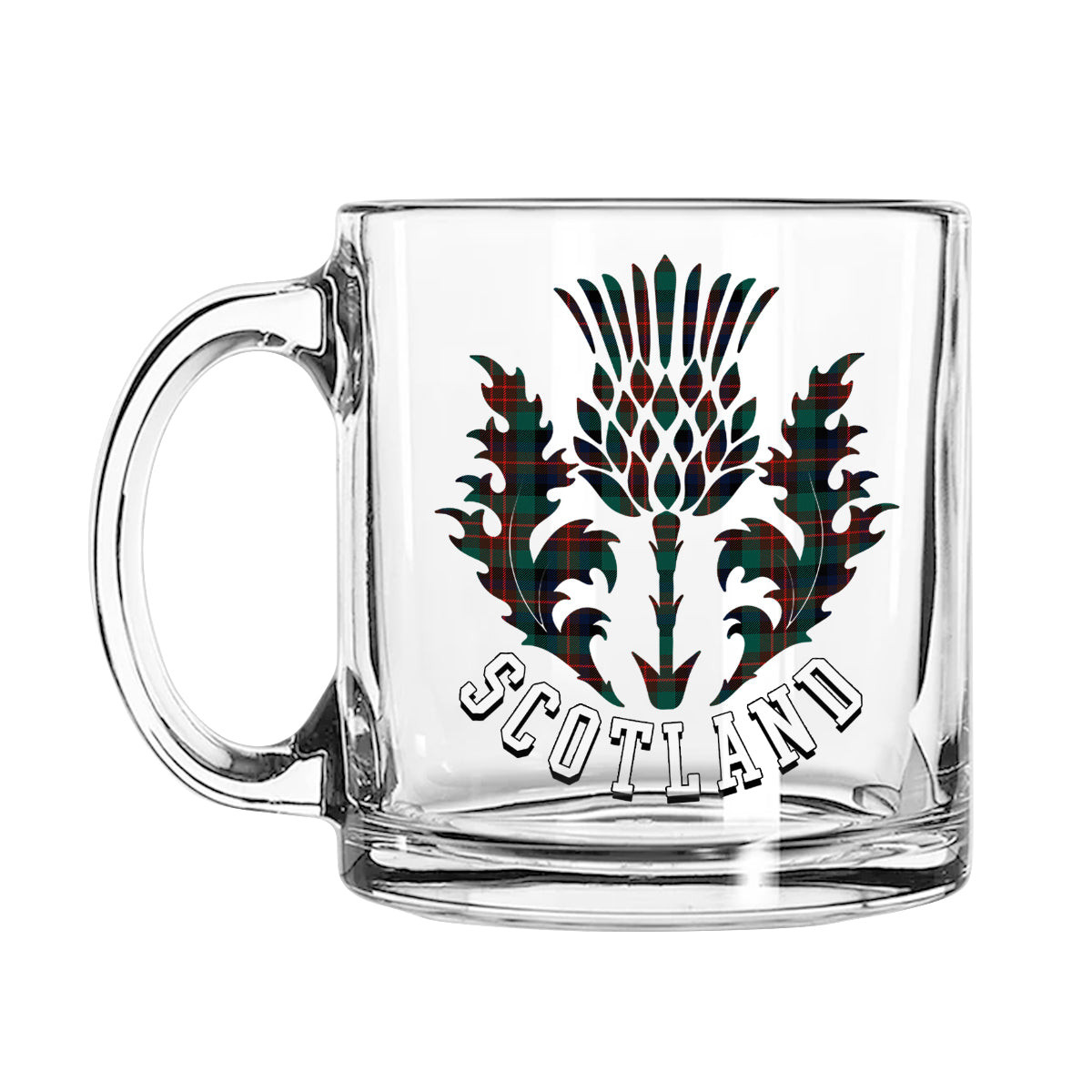 ScotsTee Shop Scottish MacDuff Hunting Modern Scotland Thislte Tartan Glass Mug