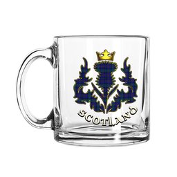 ScotsTee Shop Scottish Weir Ancient Tartan Scotland Thislte Tartan Glass Mug