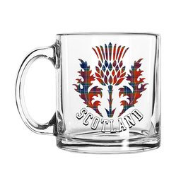 ScotsTee Shop Scottish MacCreary Modern Scotland Thislte Tartan Glass Mug