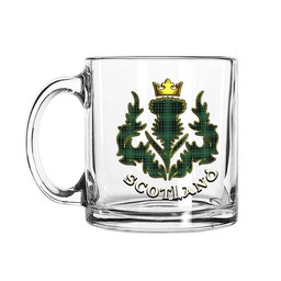ScotsTee Shop Scottish McAuley Hunting Ancient Scotland Thislte Tartan Glass Mug
