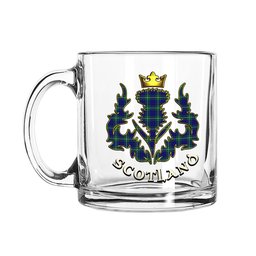 ScotsTee Shop Scottish Hamilton Hunting Modern Scotland Thislte Tartan Glass Mug