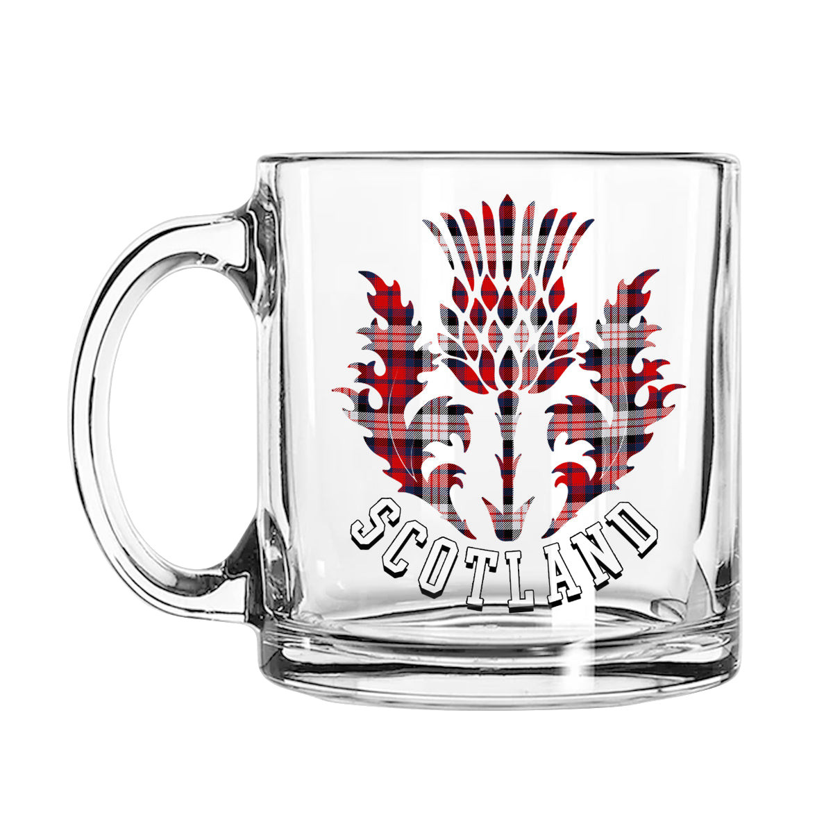 ScotsTee Shop Scottish McDonald Dress Irish Modern Scotland Thislte Tartan Glass Mug