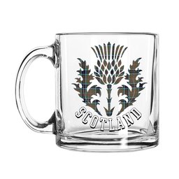 ScotsTee Shop Scottish McTavish Hunting Ancient Scotland Thislte Tartan Glass Mug