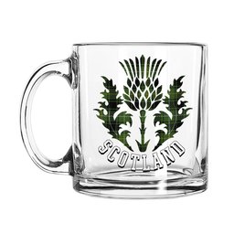 ScotsTee Shop Scottish McIver Hunting Scotland Thislte Tartan Glass Mug